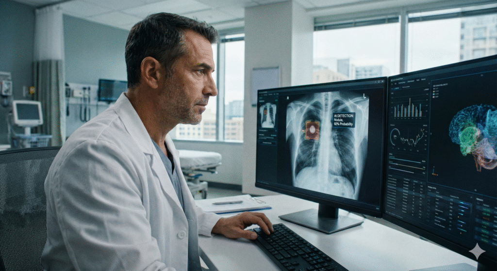 Médico Analisando Raios-x IA